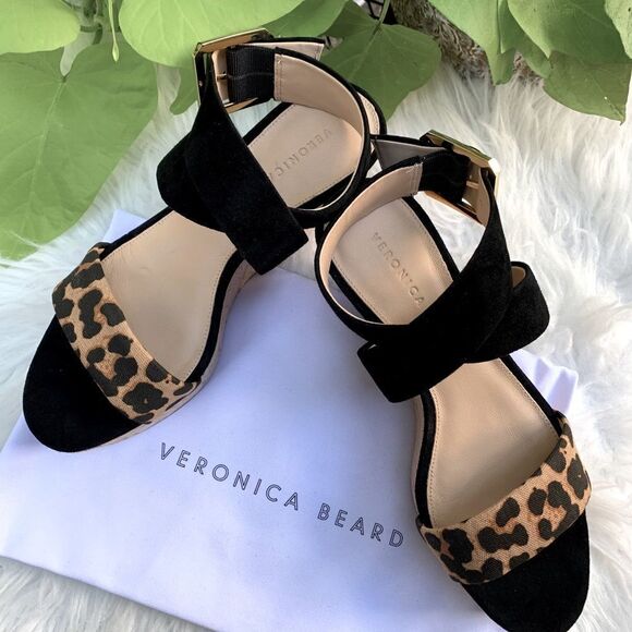 VERONICA Beard Hurley cork wedge platform sandals mix media NWOT women size 6.5 - Picture 2 of 8